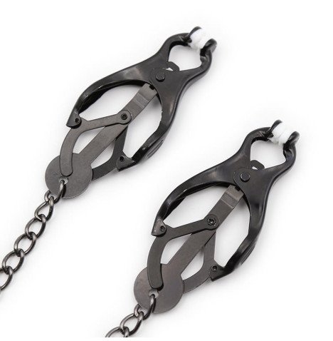 Japanese Nipple Clamps with Chain Black